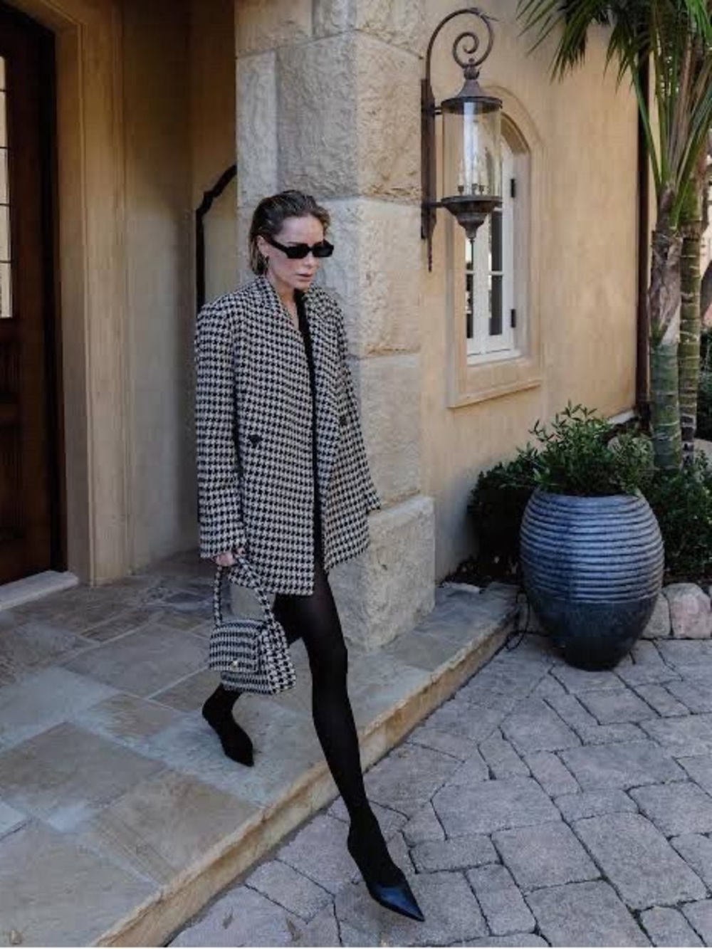 Anine Bing Houndstooth Blazer Kaia